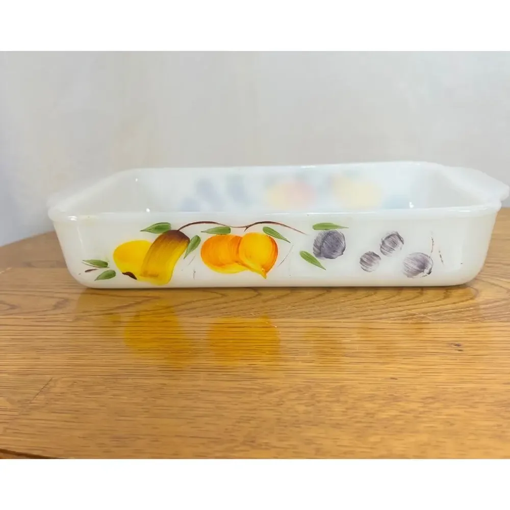 Gay Fad Casserole Dish Fire King 410 1 1/2 Qt Anchor Hocking Vintage Glass EUC